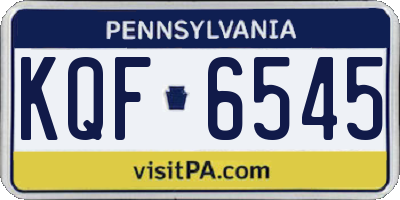 PA license plate KQF6545