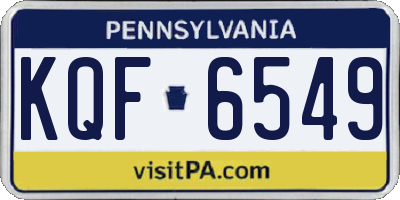 PA license plate KQF6549