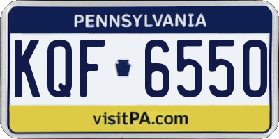 PA license plate KQF6550
