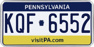 PA license plate KQF6552