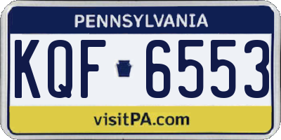 PA license plate KQF6553