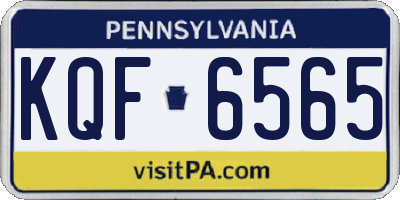 PA license plate KQF6565