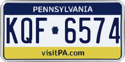 PA license plate KQF6574