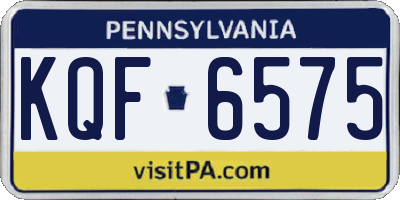 PA license plate KQF6575