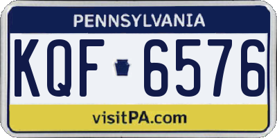 PA license plate KQF6576