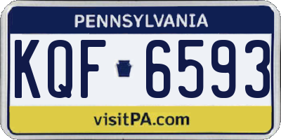 PA license plate KQF6593