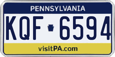 PA license plate KQF6594