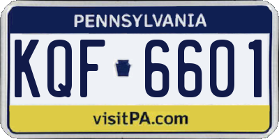 PA license plate KQF6601