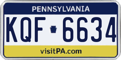 PA license plate KQF6634