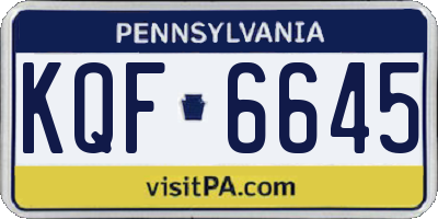 PA license plate KQF6645
