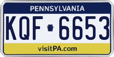 PA license plate KQF6653