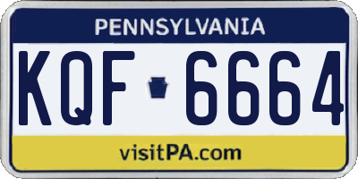 PA license plate KQF6664