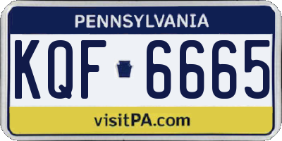 PA license plate KQF6665