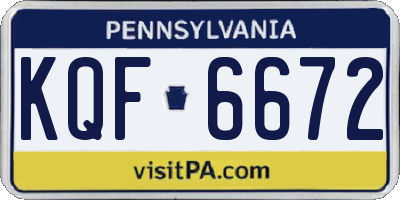 PA license plate KQF6672