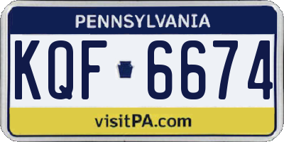 PA license plate KQF6674
