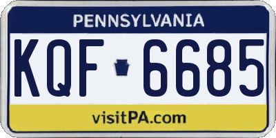 PA license plate KQF6685