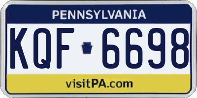 PA license plate KQF6698