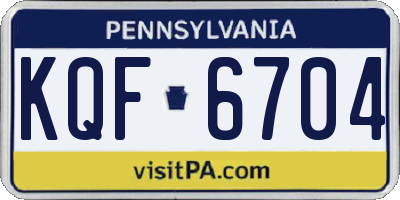PA license plate KQF6704