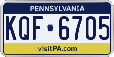 PA license plate KQF6705
