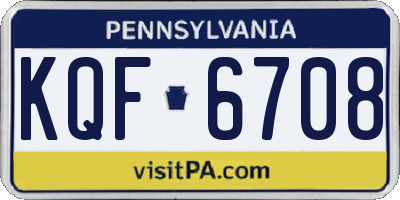 PA license plate KQF6708