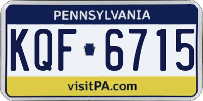 PA license plate KQF6715