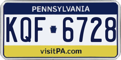 PA license plate KQF6728
