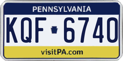 PA license plate KQF6740
