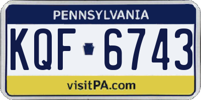 PA license plate KQF6743