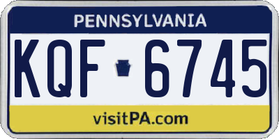 PA license plate KQF6745