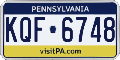 PA license plate KQF6748