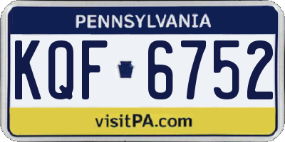 PA license plate KQF6752