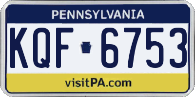 PA license plate KQF6753
