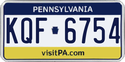 PA license plate KQF6754