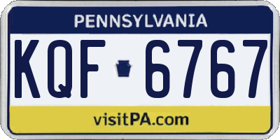PA license plate KQF6767