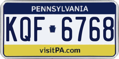 PA license plate KQF6768
