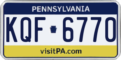 PA license plate KQF6770