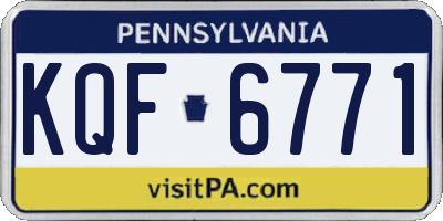 PA license plate KQF6771