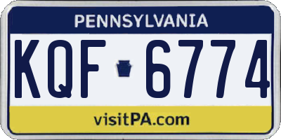 PA license plate KQF6774