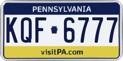 PA license plate KQF6777