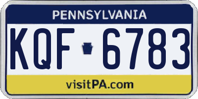 PA license plate KQF6783