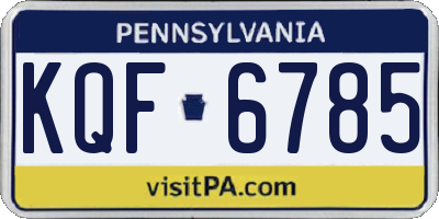 PA license plate KQF6785