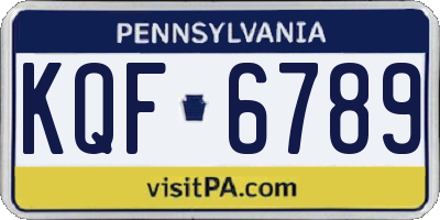 PA license plate KQF6789