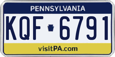 PA license plate KQF6791