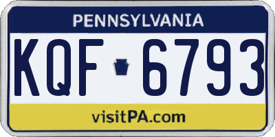 PA license plate KQF6793