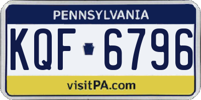 PA license plate KQF6796