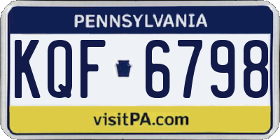 PA license plate KQF6798