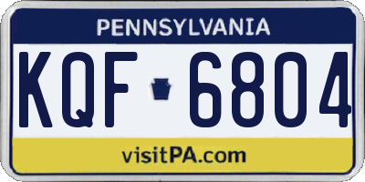 PA license plate KQF6804