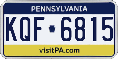 PA license plate KQF6815