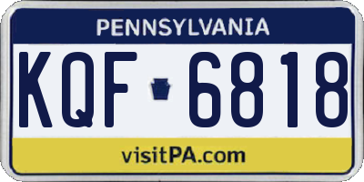 PA license plate KQF6818