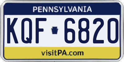PA license plate KQF6820